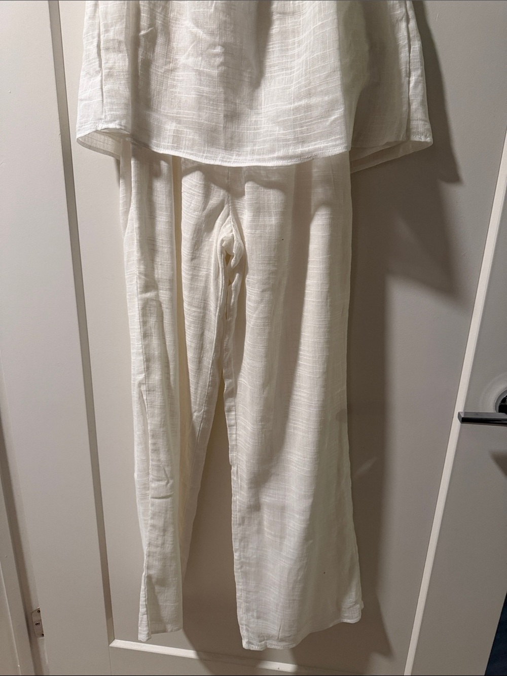 SABO White Strapless Linen Jumpsuit - Picture 3 of 8